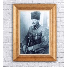 Dekorme Çerçeveli Mustafa Kemal Atatürk Kanvas Tablo