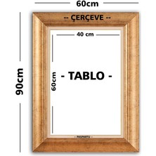 Dekorme Çerçeveli Paspartolu Renkli Fil  Kanvas Tablo