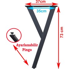 CVTdesign Metal Ayak 4 Lü Y Model Masa Ayağı Mutfak Yemek Çalışma Masası Ayağı Pingolu Metal Masa Ayakları