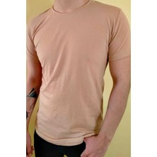 giyadda Erkek Krem/ Bej Slim Fit Dar T-shirt