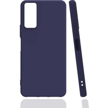 Tekno Grup Vivo Y20S Kılıf Mat Esnek Biye Silikon Kılıf Lacivert + Nano Ekran Koruyucu