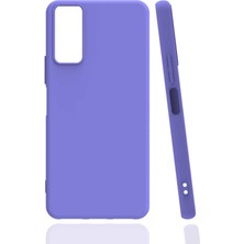 Tekno Grup Vivo Y20S Kılıf Mat Esnek Biye Silikon Kılıf Mor + Nano Ekran Koruyucu