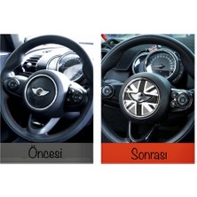 Mini Cooper F54 F55 F56 F60 Direksiyon Göbeği 3D Kaplama Sticker F Serisi