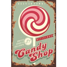 Hayat Poster Şekerci Mutfak Posterleri- 5 Retro Ahşap Poster