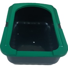 OPTIMAL Kedi Tuvalet Kabı Yeşil (5 Lt Kum + Kürek + 50 cm Tırmalama + Yatak ve Çiftli Mama Kabı Seti)