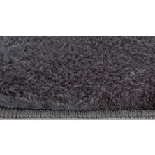 My Evilla Modern Dekoratif Halı Jel Kaymaz Taban  Peluş  Puffy Antrasit Post Halı 03