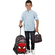 Çantaland Çekçekli 3'lü Okul Seti, Örümcek Adam Desenli İlkokul Çantası + Beslenme Çantası + Kalemlik