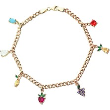 Lilarote Meyve Sepeti 3 mm Hal Hal Altın Bileklik