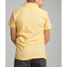 Nacar Çarşı Cocuk Polo Yaka Kısa Kol Sarı Okul T-Shirt