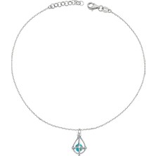 Lilarote Pırlanta Safir Taşlı Gümüş Halhal