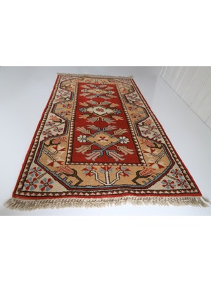 Milas El Dokuma Halı Kilim Halı El Dokuma Ada Milas Motifi 85X140 Çeyrek Kök Boya Halı