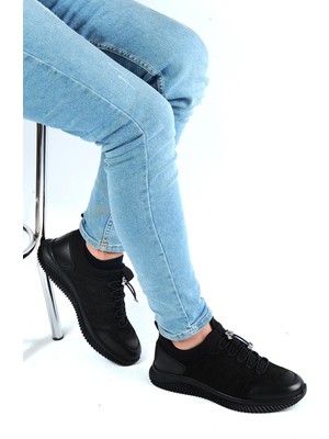 Pierre Cardin 77541 Siyah Nubuk  Deri Erkek Sneaker Ayakkabı
