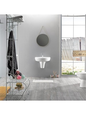 Turkuaz Bella Banyo Lavabo 45*55 cm (Bella Yarım Ayaklı)