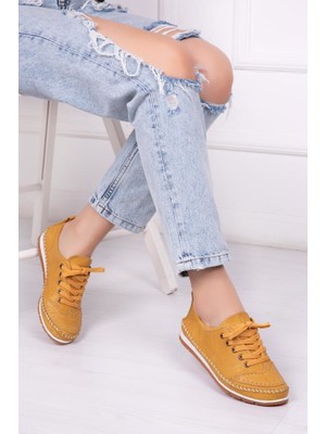Tarçın Deri Günlük Kadın Babet Ayakkabı TRC116-0061