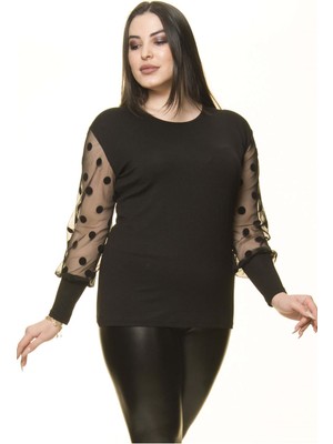 Modayız Puanlı Kol Büyük Beden Bluz 14E-1478