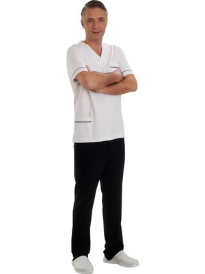 Fbc Tekstil V Yaka Doktor Önlüğü Eczacı Önlüğü Laborant Önlüğü Hemşire Önlüğü Estetisyen Önlüğü Beyaz Kısa Kol Erkek Önlük