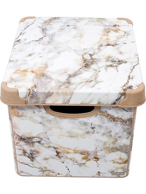 Qutu Style Box Marble Dekoratif Kutu - 20 Litre