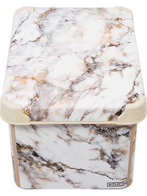 Qutu Style Box Marble- 10 Litre Dekoratif Kutu