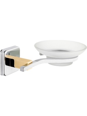 Monavit Ivory Banyo Ayna Önü Altın Pirinç Cam Sabunluk A10302