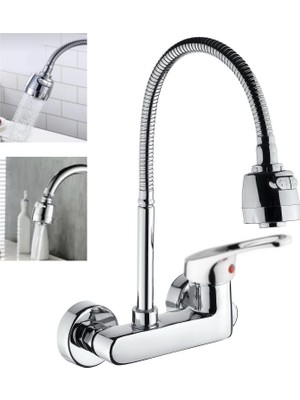 Armilla Armatür 2 Fonksiyonlu Tasarruflu Duvardan Mutfak Bataryası Musluğu Çeşmesi