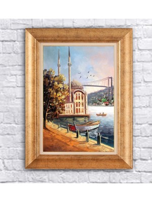 Dekorme Çerçeveli  Istanbul Ortaköy Kanvas Tablo