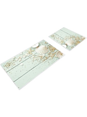 Dekoreko Yıkanabilir Kaydırmaz Paspas Seti Klozet Takımı 1880 Desen 3