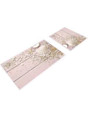 Dekoreko Yıkanabilir Kaydırmaz Paspas Seti Klozet Takımı 1880 Desen 2