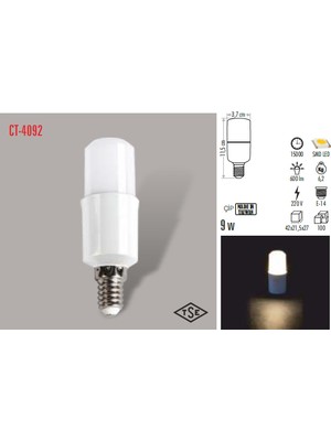 CT-4092 8W LED Ampul (Beyaz) Cata