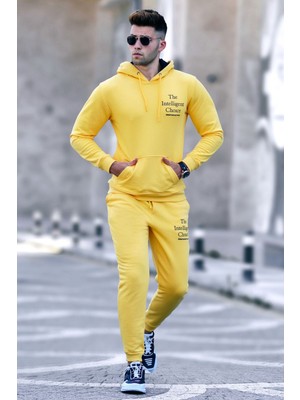 Madmext Baskılı Sarı Erkek Eşofman 4725