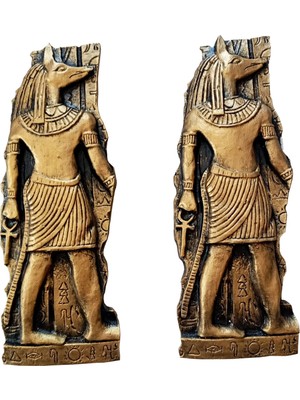 Gökçen Hobi Anubis Ölüm Tanrısı Antik Mısır Biblo Set 23X8 cm