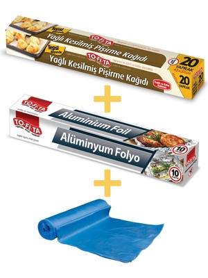 To-Fi-Ta Çöp Poşeti Alüminyum Folyo Yağlı Pişirme Kağıdı 3'lü