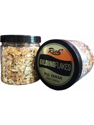 Rich Pul Varak Gold Gilding Flakes 250cc Yüksek Parlaklık Dekoratif Kaplama Malzemesi