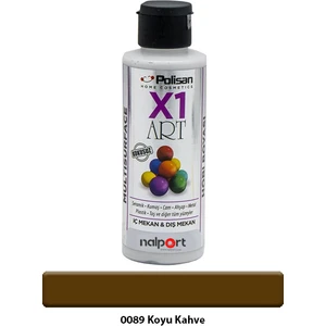 X1 Art Multisurface Hobi Boyası Koyu Kahve 120 ml