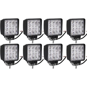 NKT GROUP Nokta 8 Adet 16 LED Off Road Kare Çalışma Lambası Sis Lambası Projektör Gündüz Farı 48 Watt