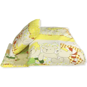 Bebek Özel Bebek/çocuk 100X150 Yastık Çarşaf Yorgan Seti Uyuyan Ayıcıklı
