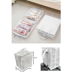 6 Bölmeli Seyahat Tipi Ayakkabı Hurcu Organizer Saklama Çantası 35 x 22 x 40 cm