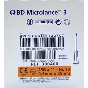 Bd Microlance Turuncu Iğne Ucu 25GX1-NR.18 0,5 x 25MM 100 Adet