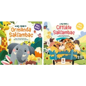 Sincap Kitap Ormanda Saklambaç - Çiftlikte Saklambaç Aç-Bak Ciltli Açılır Sayfalı Kitaplar
