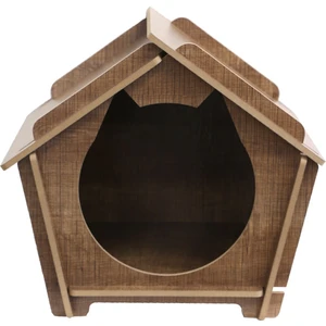 Dekoratif Ahşap Kedi Yuvası Model 2