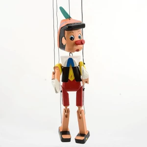 Toptan Bulurum Ahşap Asmalı  Pinokyo Kukla 25 cm