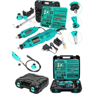 400 Watt 352 Parça 60.000 Rpm 6 Kademe Devir Ayarlı Hobi Gravür Seti Mini Taşlama Makinesi Mavi
