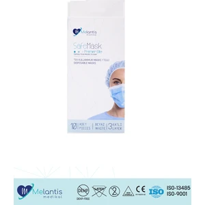 Melantis Medikal Tek Kullanımlık 3 Katlı Telli Cerrahi Maske 10'lu Beyaz