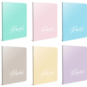 Pastels Tel Dikişli A4 80 Yaprak Pp Kapak Defter Kareli 6 Adet