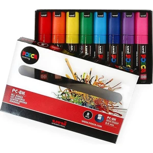 Posca Pc-8k Su Bazlı Boyama Markörü Seti Ana Renkler 8 Renk
