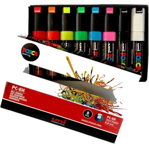 Posca Pc-8k Su Bazlı Boyama Markörü Seti Floresan Renkler 8 Renk