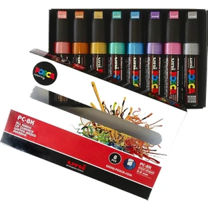 Posca Pc-8k Su Bazlı Boyama Markörü Seti Metalik Renkler 8 Renk