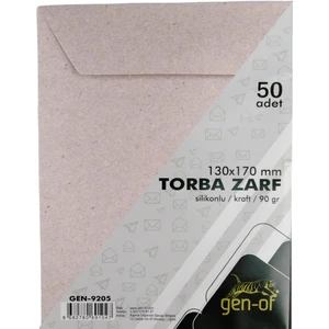 Torba Zarf 13X17 cm Kraft 90 gr Silikonlu 50'li