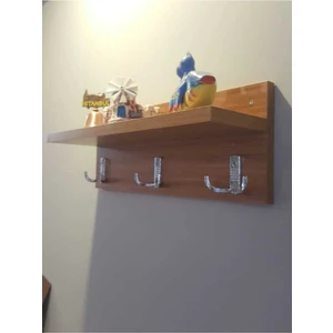 Ahşap Duvar Rafı Askılıklı