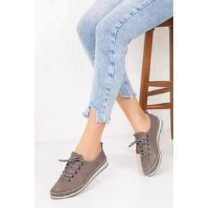 Deri Günlük Kadın Babet Ayakkabı TRC116-0061