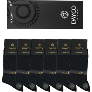 Premium Bambu Erkek Yazlık Çorap 6'lı Set Kutulu Jakarlı Siyah